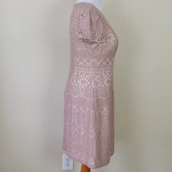 Adrianna Papell Lace Overlay Cap Sleeve Dress - Picture 6 of 8